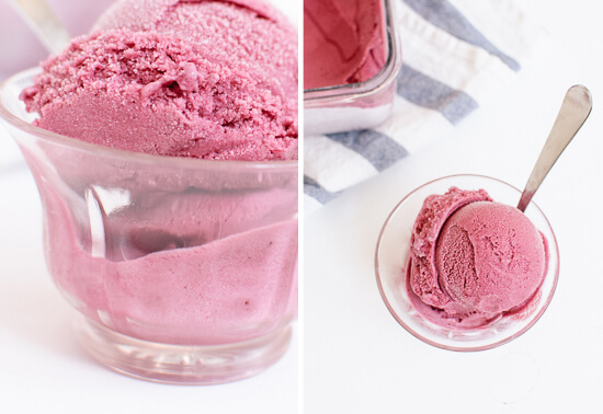 Homemade blueberry frozen yogurt