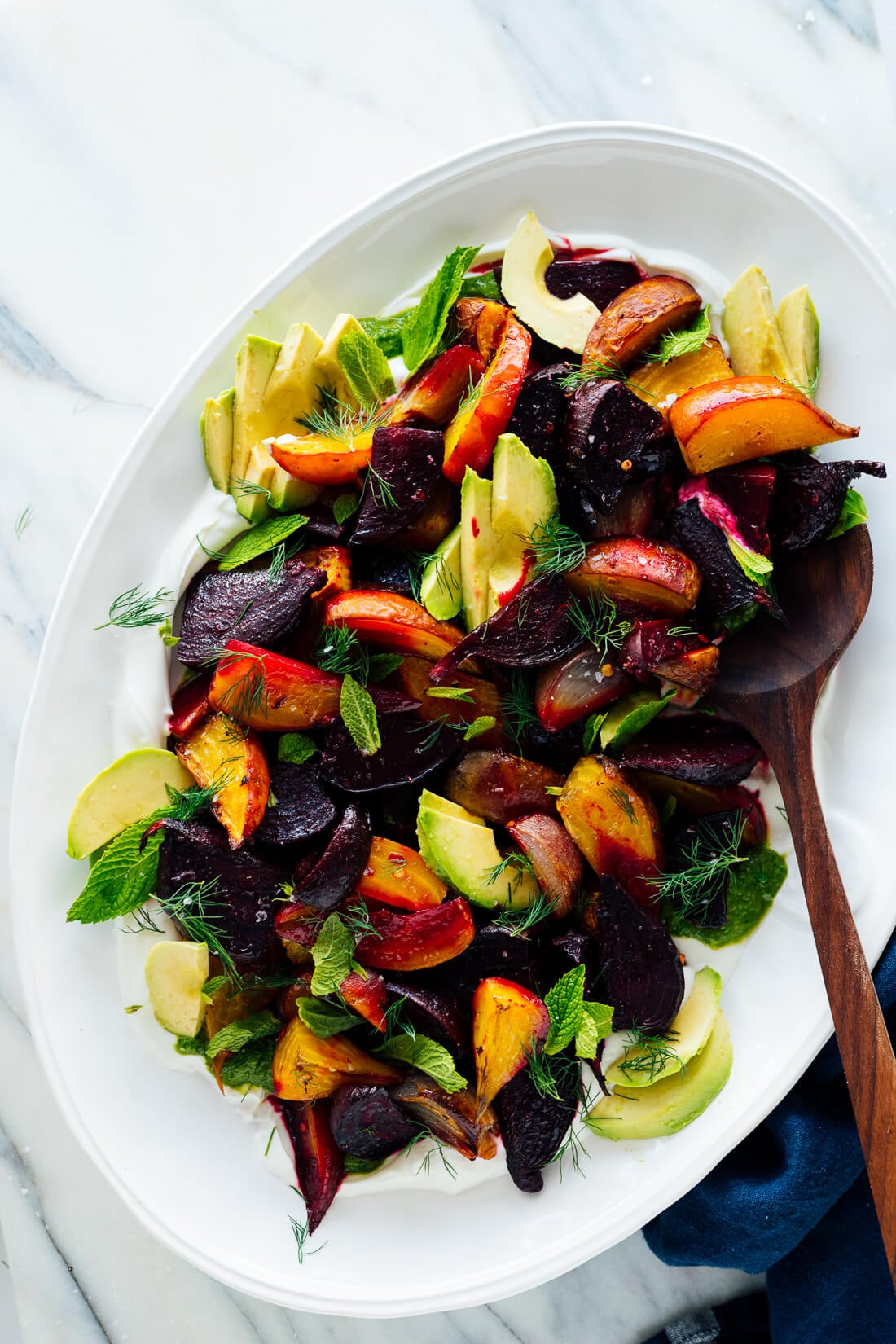 roasted beet salad recipe with herbs yogurt