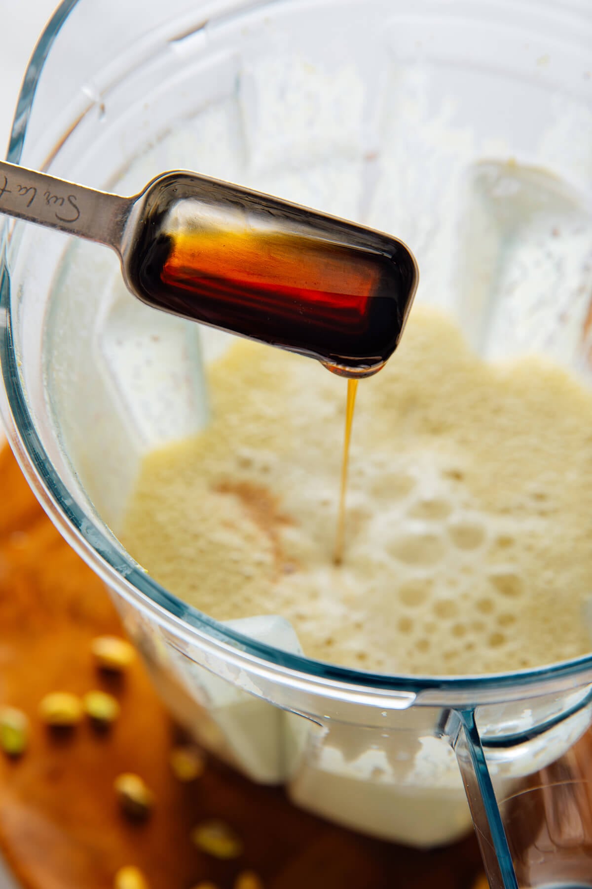adding maple syrup